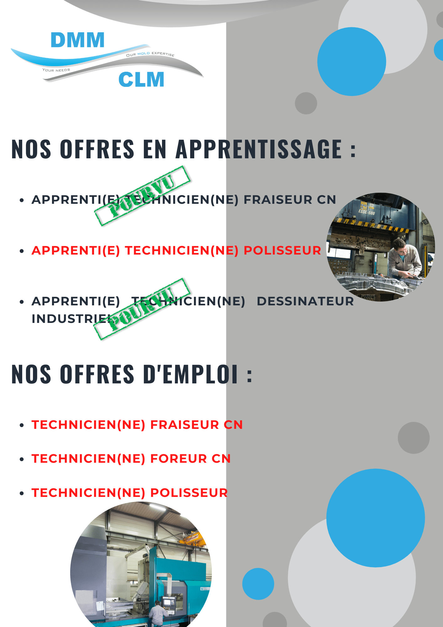 Nos offres d'emploi et d'apprentissage Nos offres d'emploi & d'apprentissage